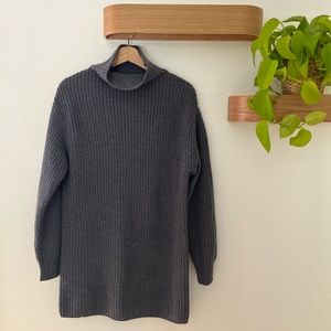 Aritzia Wilfred Montpellier turtleneck sweater dress, dark gray size 2XS